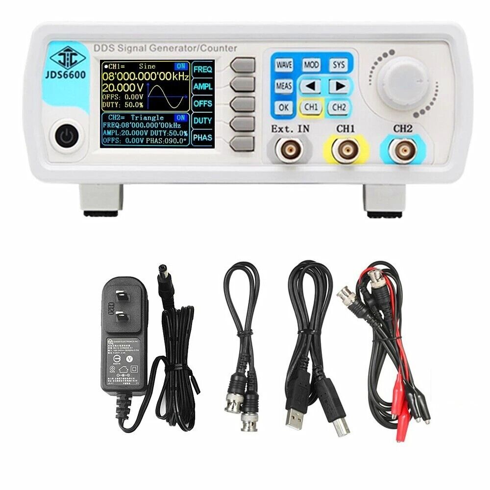 JDS6600 60MHz DDS Function Sig - огляд і ціна Dual Channel Arbitrary Waveform Function Generator 60Mhz